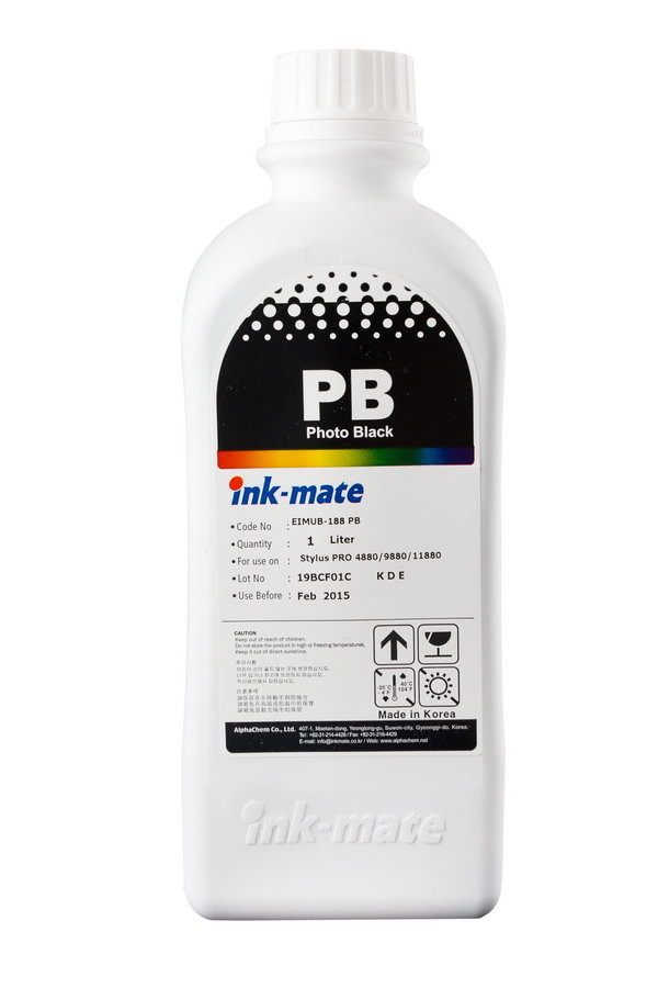 Чернила для Epson Ink-mate EIMUB-188 - 1 литр [SM] (Фото черный (Photo black)) - фото 1 - id-p163494984