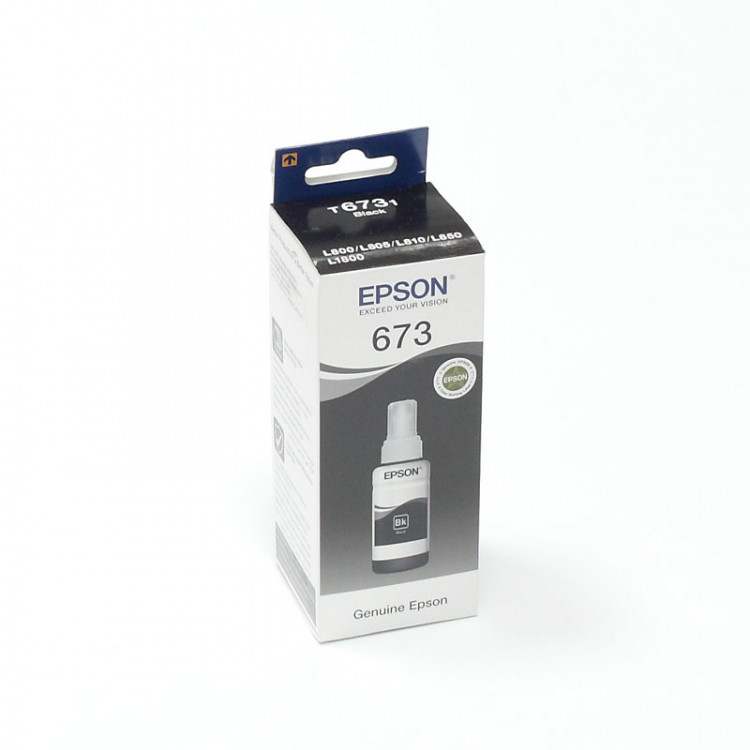 Оригинальные чернила EPSON (T673) для L800, L805, L810, L850, L1800 - 70 мл (Черный Epson, 70мл.) - фото 1 - id-p163495027