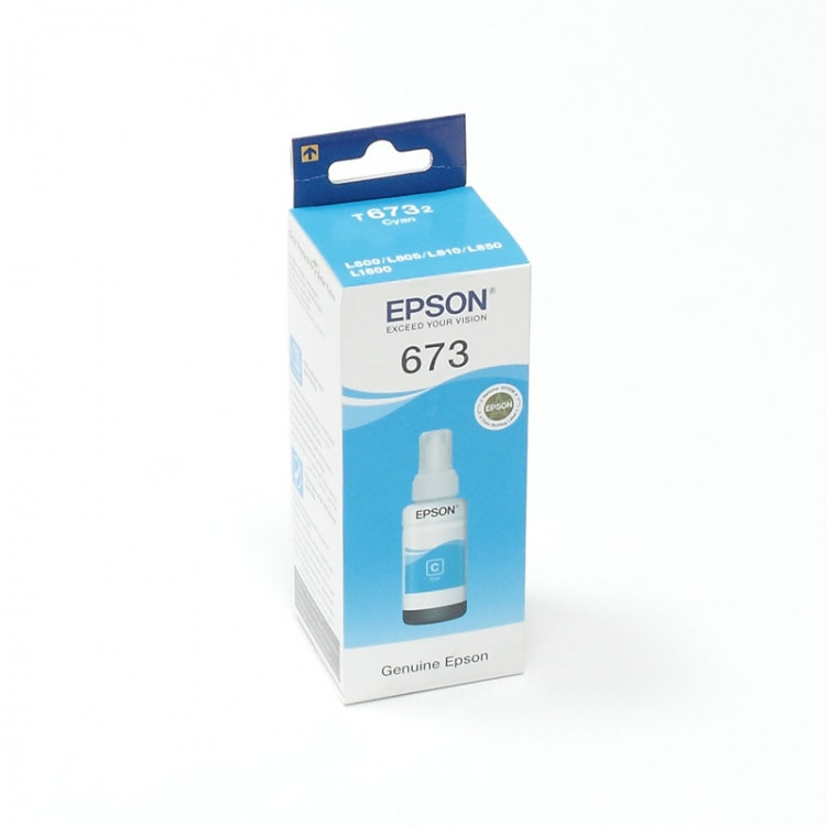 Оригинальные чернила EPSON (T673) для L800, L805, L810, L850, L1800 - 70 мл (Голубой Epson, 70мл.) - фото 1 - id-p163495028