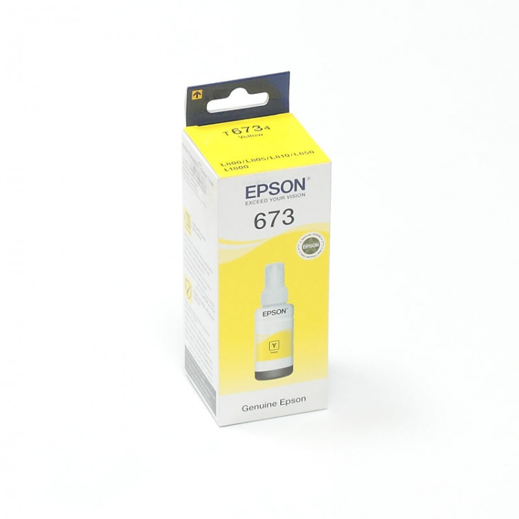 Оригинальные чернила EPSON (T673) для L800, L805, L810, L850, L1800 - 70 мл (Желтый Epson, 70мл.) - фото 1 - id-p163495030
