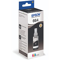 Оригинальные чернила EPSON (T664) для L100, L200, L300, L550, L1300 - 70 мл. (Черный (Black), 70мл.)