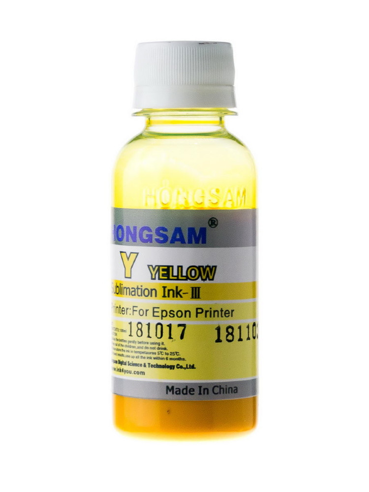 Сублимационные чернила HONGSAM SUBLIMATION INK-III DK - 100 мл [SM] (Желтый (Yellow) розлив Easyprint) - фото 1 - id-p163495323