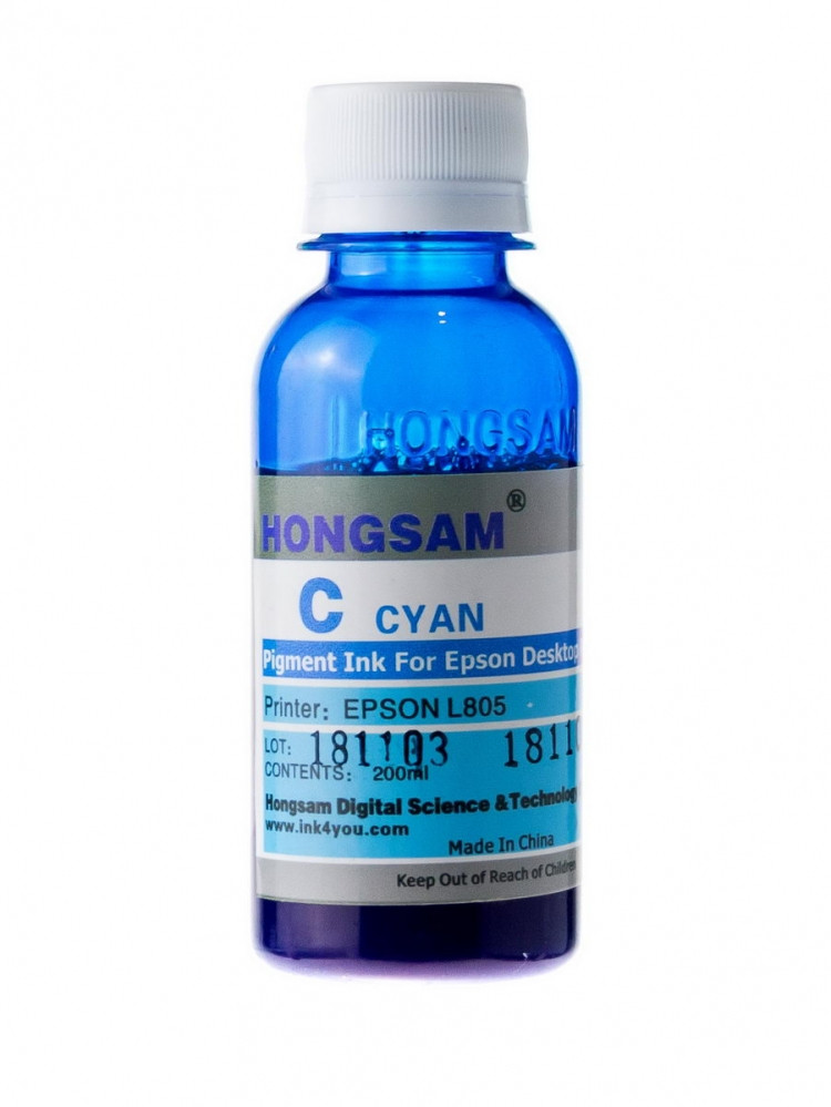 Чернила Hongsam Pigment для принтеров Epson L-series - 100 мл (Синий (Cyan)) - фото 1 - id-p163495403