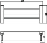 Полка для полотенец 60 см Savol хром S-607344, фото 2