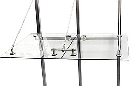 Крепление для стеклянного козырька ( комплект 1 натяжение, AISI 304, ШЛИФ, нерж. сталь), фото 2
