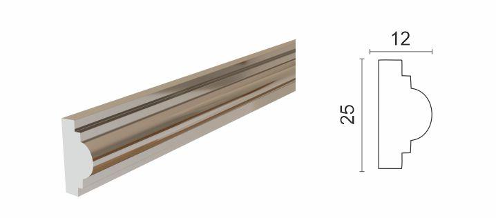 DD35-S Молдинг Коллекция ХРОМ (25*12*2400мм)