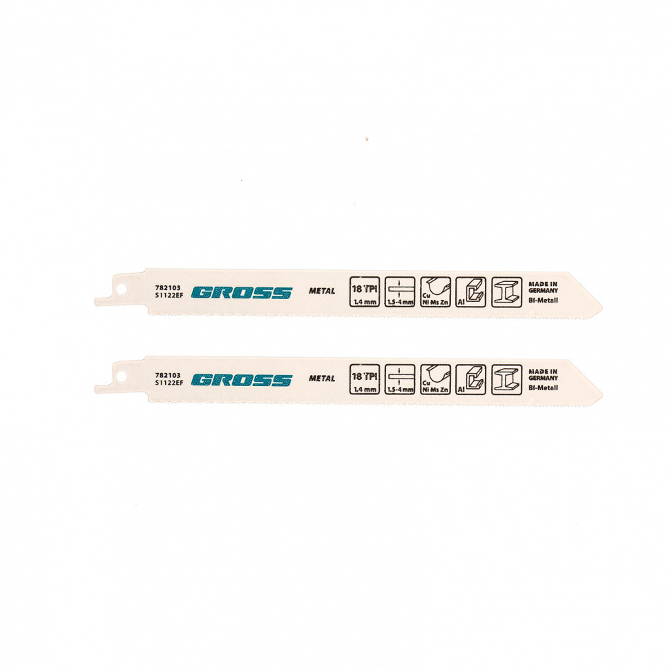 Полотна по металлу для сабельной пилы 4402 - S1122EF, 180 x 1.4 мм, 2 шт. Gross 782103