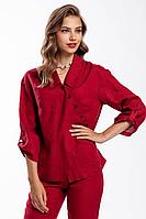 Женская летняя льняная красная блуза Femme & Devur 70532 1.13F(170) 42р.