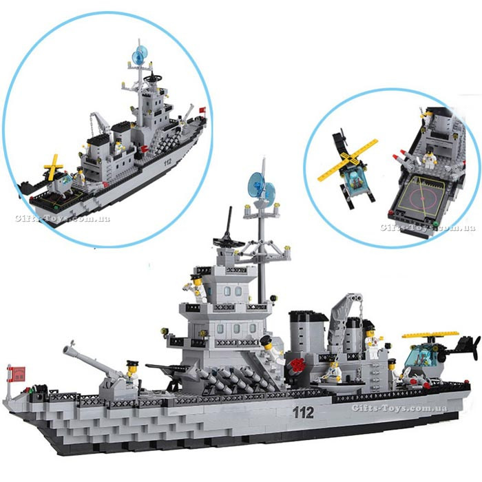 Лего (lego) Конструктор BRICK Военный корабль (112) - фото 4 - id-p16585287