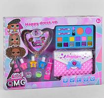 Детская косметика в сумочке OMG Большой набор 12 теней, помада, лаки - набор детской косметики для девочки