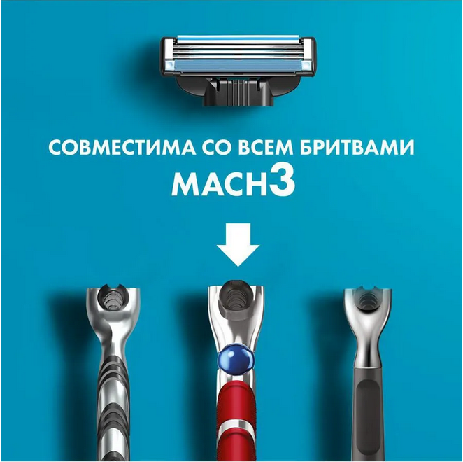 Сменные кассеты Gillette MACH 3 ( 6 шт ) - фото 3 - id-p163788947