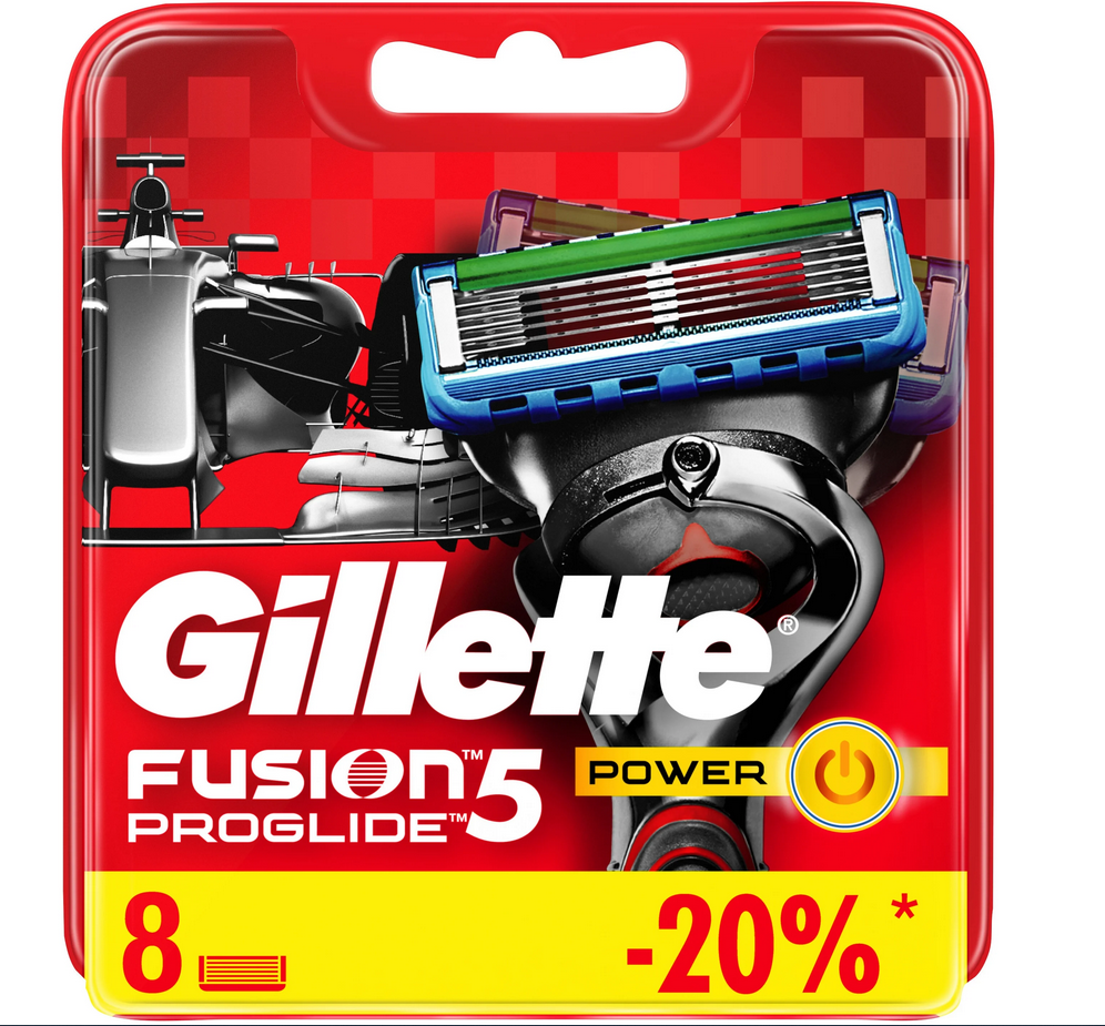 Сменные кассеты Gillette Fusion5 ProGlide Power ( 8 шт ) - фото 1 - id-p163790344