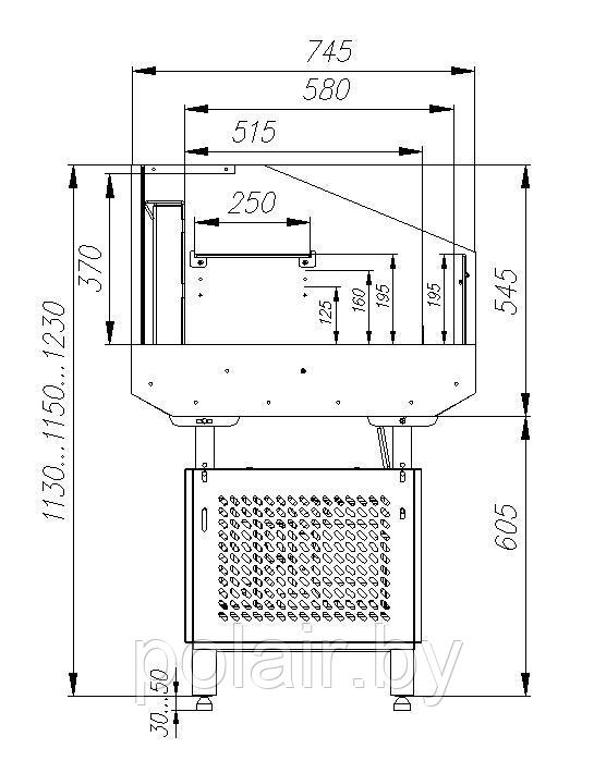 Холодильная промо витрина ODA PF07-12 VM 0,7-2 9006 +2 +4 - фото 4 - id-p124919780