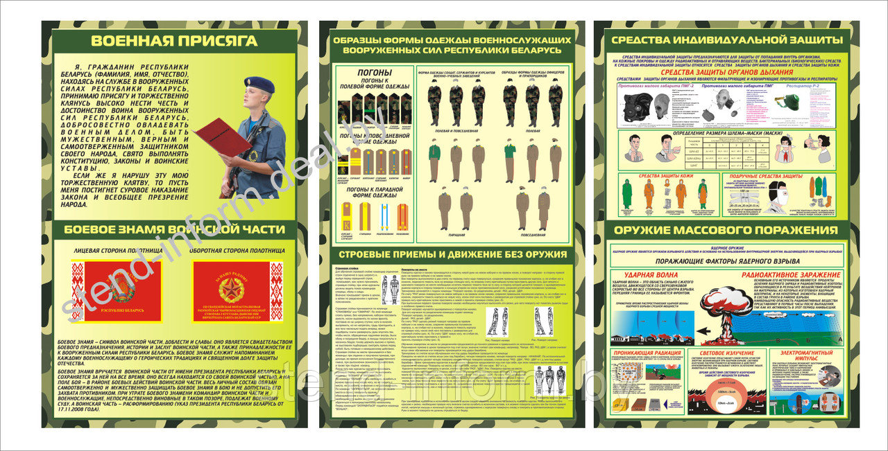 Комплекс стендов  по допризывной подготовке р-р 240*120 см