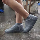 Силиконовые, водонепроницаемые чехлы-бахилы для обуви. ПРОЗРАЧНЫЕ. Размер S- 21,5 см, фото 4