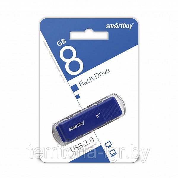 USB-накопитель 8Gb Dock Series SB8GBDK-B синий Smartbuy - фото 1 - id-p163860928