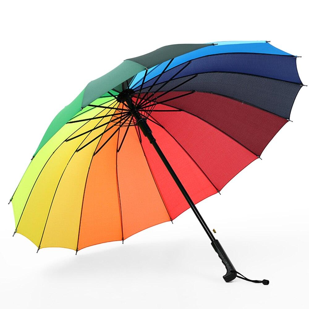 Зонт трость Радуга с прямой ручкой - фото 2 - id-p163861226