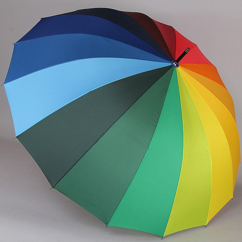 Зонт трость Радуга с прямой ручкой - фото 3 - id-p163861226