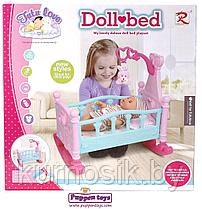 Кроватка-качалка для кукол с  каруселькой Doll bed (арт..8118)