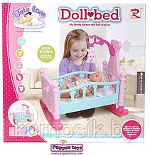 Кроватка-качалка для кукол с  каруселькой Doll bed 8118