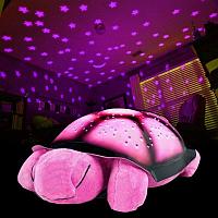 Ночник проектор звездного неба Черепаха Розовая