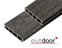 Террасная доска ДПК Outdoor 3D 150*25*4000 мм. завершающая STORM/OCEAN BLACK черная