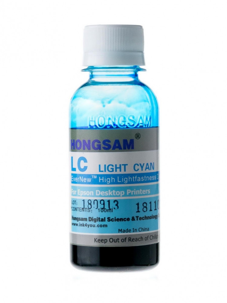 Чернила Hongsam Dye для принтеров Epson L-series - 100 мл (Св. синий (Light cyan)) - фото 1 - id-p163880644