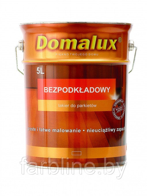 Полиуретановый однокомпонентный лак для пола, паркета Domalux Bezpodkladowy (Безгрунтовочный)
