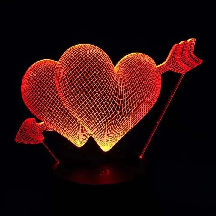 Настольный светильник Pastila 3D mini Сердца