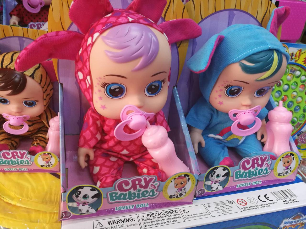 Детская кукла пупс Baby Cry 20 см интерактивная говорящая, аналог Baby Пупс Cry Babies плачущие с бутылочкой - фото 5 - id-p163909380