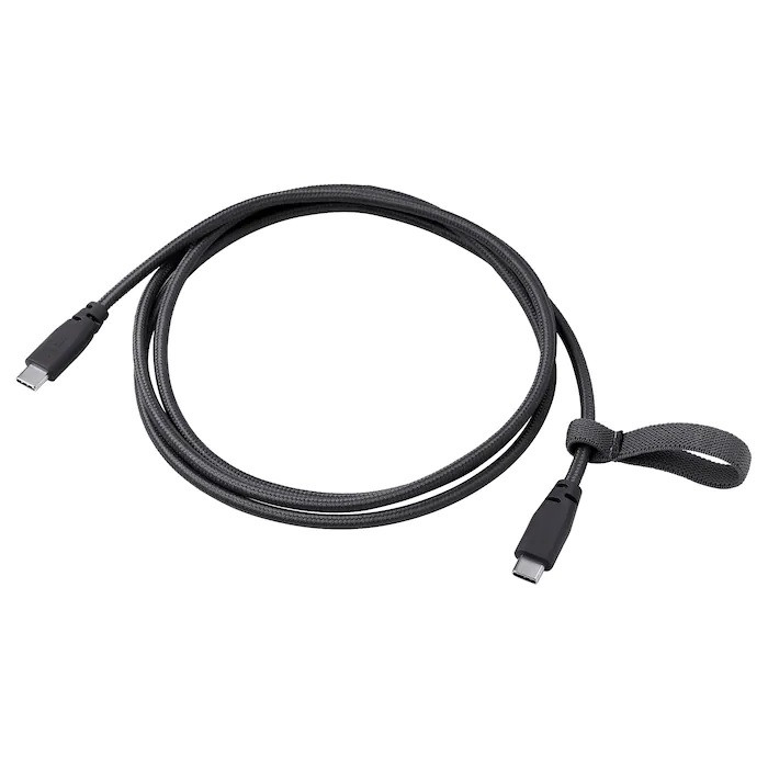 IKEA/ ЛИЛЛЬХУЛЬТ Кабель с разъемами USB-C, темно-серый1.5 м