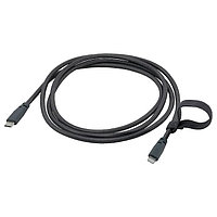 IKEA/ ЛИЛЛЬХУЛЬТ Кабель USB тип C – lightning, темно-серый1.5 м