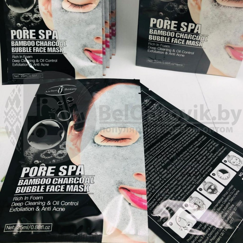Ликвидация Листовая пузырьковая маска для лица с бамбуковым углём Aichun Beauty Pore Spa Aichun Beauty PORE - фото 3 - id-p163913235