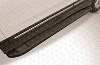 Пороги алюминиевые Slitkoff Luxe Silver для Lifan X60 2011-2021.