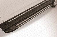 Пороги алюминиевые Slitkoff Luxe Silver для Lifan X60 2011-2021.