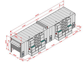 KraftWell KRW2455-TRMG Покрасочная камера 24 х 5 х 4,9 м., 120 000 м3/ч