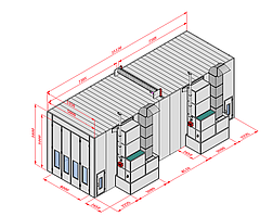 KraftWell KRW1555-MD Покрасочная камера 15 х 5 х 5 м., 84 000 м3/ч