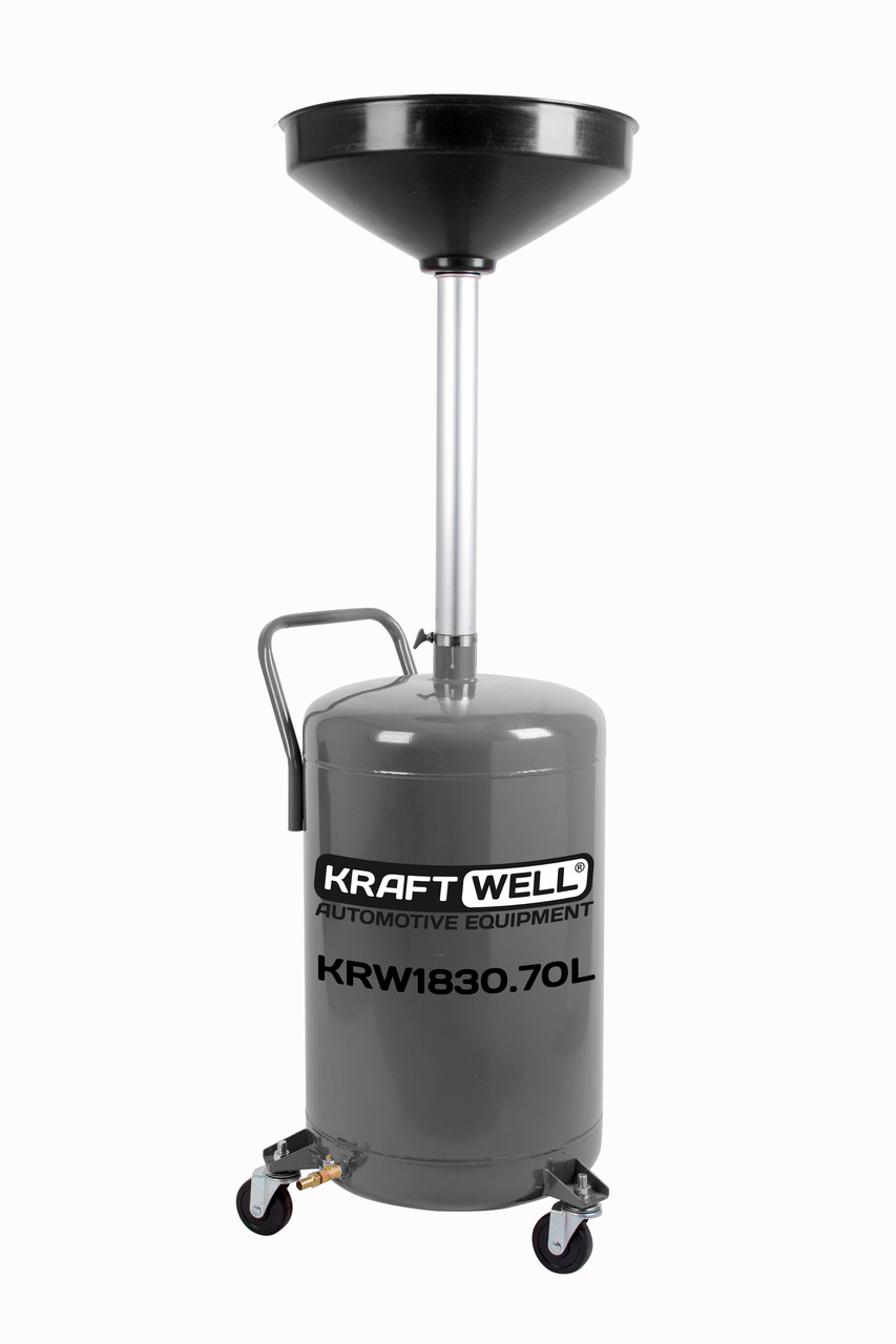 KraftWell KRW1830.70L Установка для слива масла/антифриза с круглой подъемной ванной, мобильная, объем 70 л - фото 1 - id-p163948811