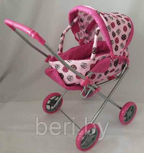 Коляска для кукол с люлькой, коляска-трансформер MELOBO 9391, розовая - фото 5 - id-p163966202