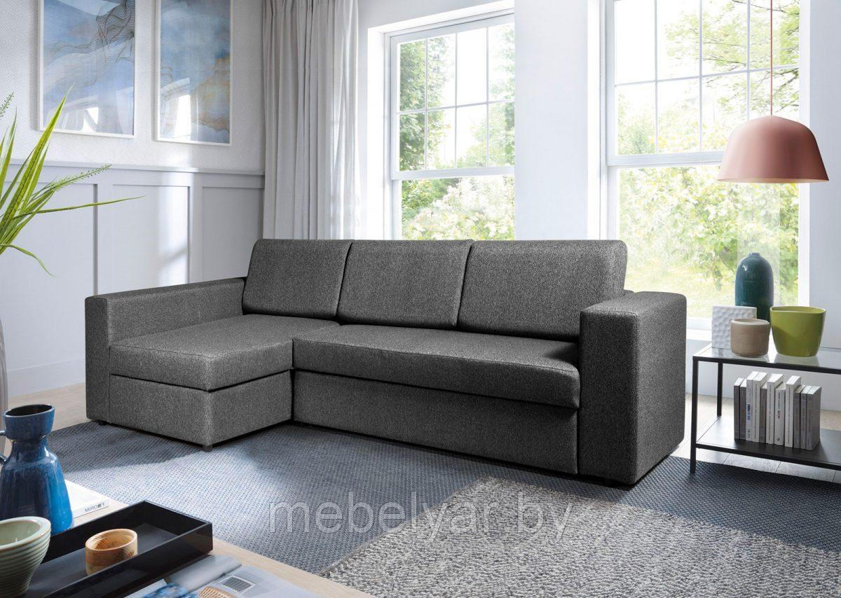 Угловой диван раскладной Виктория-1 (ПБ, графит) ZMF - фото 1 - id-p163967029
