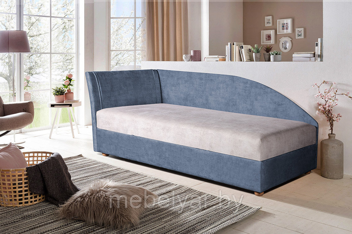 Кровать Алиса с боковым щитом (встроенный матрас, независимый пружинный блок+кокос) ZMF