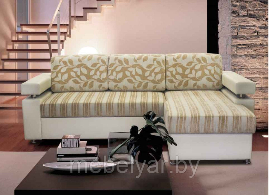 Угловой диван раскладной Виктория-2 (ПБ, полоса) ZMF - фото 1 - id-p163967478