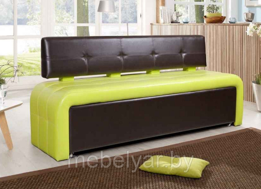 Кухонный диван Оскар-2 (черный-лайм) ZMF, фото 1