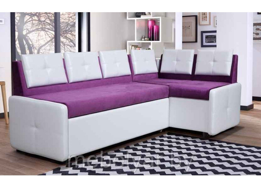 Кухонный диван Оскар (бело-фиолетовый) ZMF, фото 1