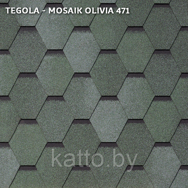 Битумная черепица TEGOLA MOSAIK, Oliva 471