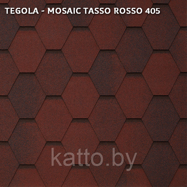 Битумная черепица TEGOLA MOSAIK, Tasso Rosso 405