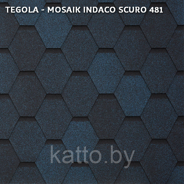 Битумная черепица TEGOLA MOSAIK, Indaco Scuro 481