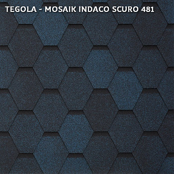 Битумная черепица TEGOLA MOSAIK, Indaco Scuro 481