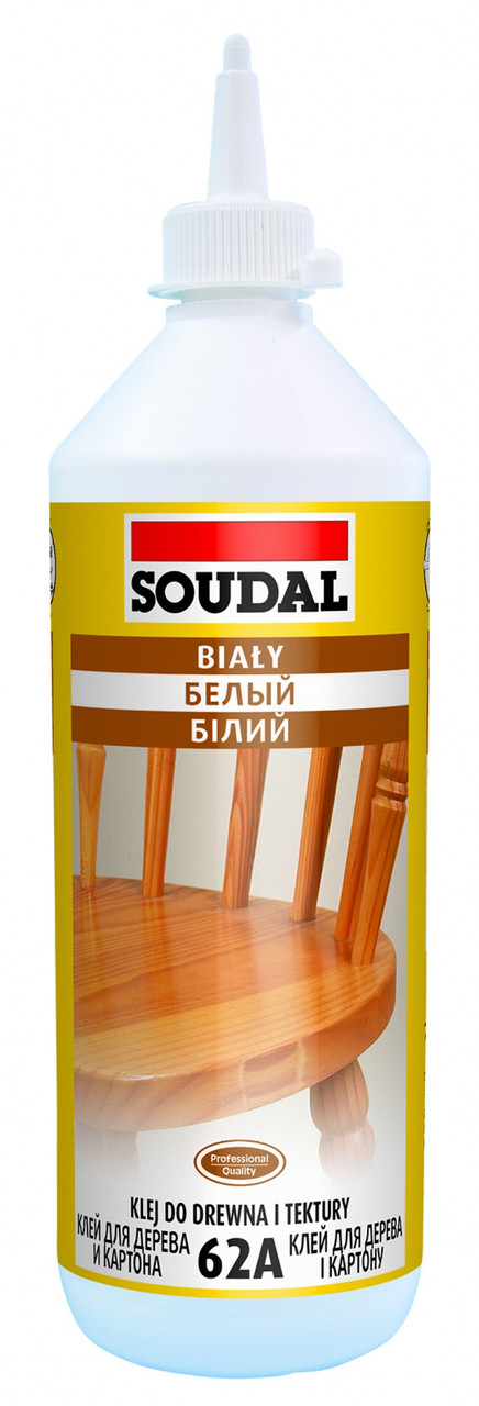 Клей для дерева и картона ПВА Soudal D2 62А белый 250 г