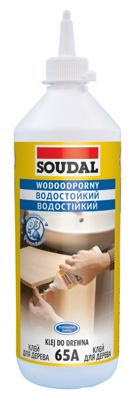 Клей для дерева ПВА Soudal D3 65А водостойкий белый 250 г